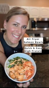 Rachel Roberts, nutritionist Air fryer salmon bowls 