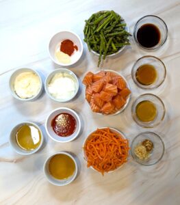Salmon bowl ingredients