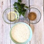 Cilantro rice bowl ingredients