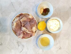Ingredients in air fryer yogurt marinated chicken